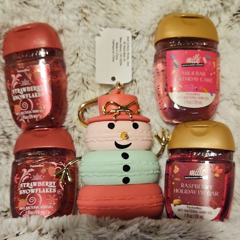 Bath & Body Works PocketBac Hand Sanitizer Set - Red, Pink, Gold
